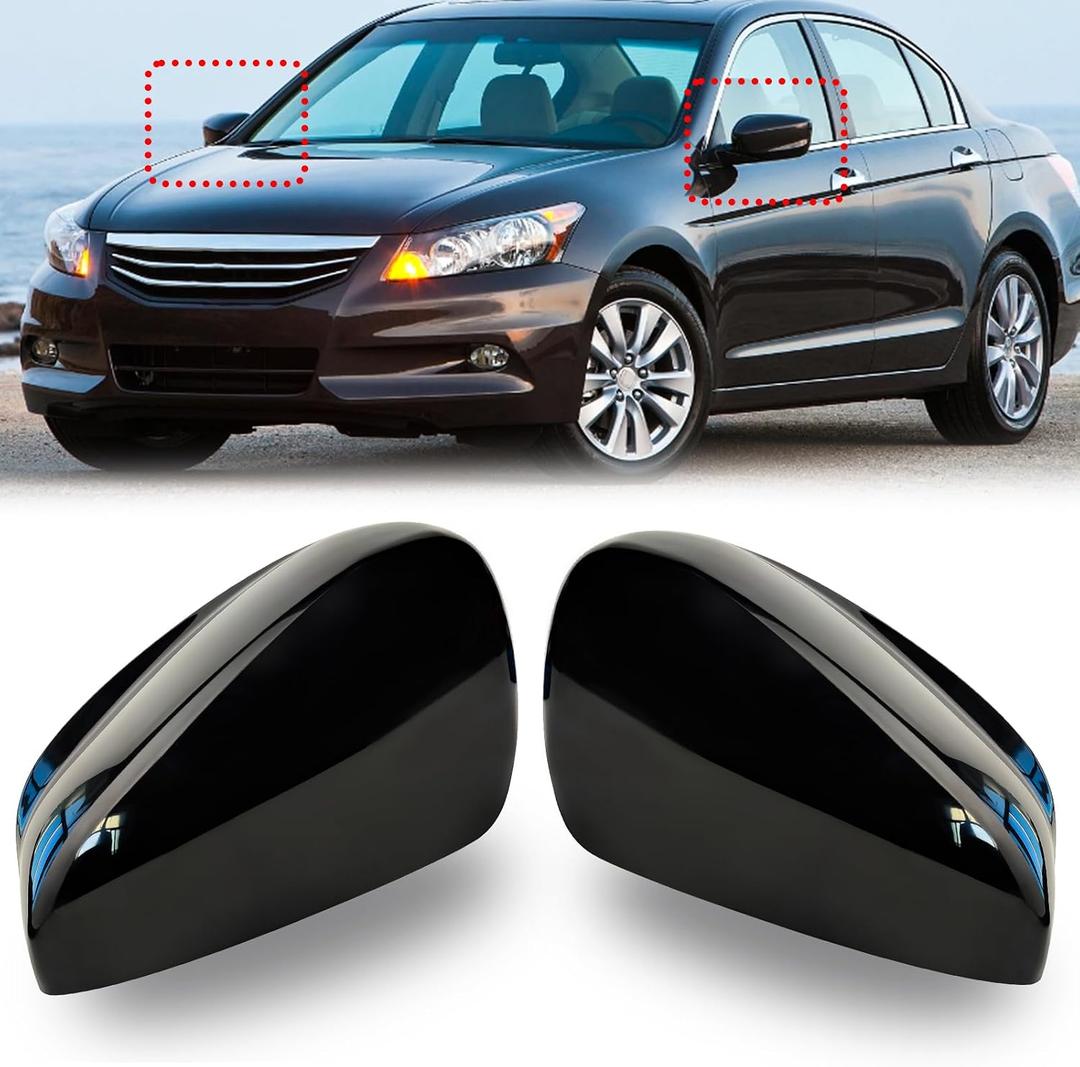 Side Rearview Mirror Covers, Fit for Honda Accord 2008-2013, Replacement Exterior Mirror Housing Caps, Driver&Passenger Side (Priming Paint)