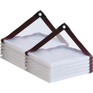 Clear Tarp Waterproof 10x10-Heavy Duty Plastic Tarps,Vinyl Transparent Tarpaulin with Grommets,Outdoor Small&Large Tarp Cover for Chicken Coop/Greenhouse/Camping/Plant/Patio (2p) Clear Tarp Waterproof 10x10-Heavy Duty Plastic Tarps,Vinyl Transparent Tarpaulin with Grommets,Outdoor Small&Large Tarp Cover for Chicken Coop/Greenhouse/Camping/Plant/Patio (2p)