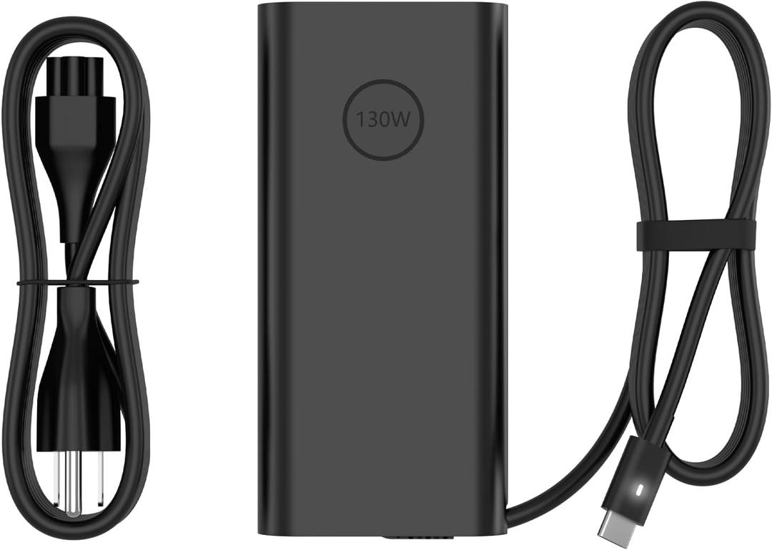 130W USB C Laptop Charger Compatible with Dell XPS 16 9640, XPS 13 9340, XPS 14 9440 Type C Power Supply
