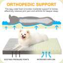 KSIIA Orthopedic Dog Bed, Deluxe Plush Waterproof, 29 x 18 Inch, Gray, 3-Inch Thick High-Density Egg Crate Foam, Removable Cover, Machine Washable