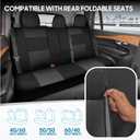 BDK PolyPro Car Seat Covers Full Set in Charcoal on Black Front and Rear Split Bench for Cars, Easy to Install Cover Set, Accessories Auto Trucks Van SUV