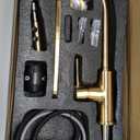 RULIA Kitchen Faucet, Kitchen Sink Faucet, Sink Faucet, Pull-Down Kitchen Faucets, Bar Kitchen Faucet, Brushed Brass, Metal Spray Head, RB1068