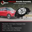 ‎686-364 Front Right Steering Knuckle Fits for Kia Soul 2014-2016 | 1.6L 2.0L, Passenger Side Spindle Knuckle w/Wheel Bearing Hub, 51716-B2050 51720-0Q000