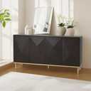 Merax Modern Sideboard Buffet Cabinet with Metal Leg,60.0" Elegant Entryway Table for Hallway Entryway Living Room Dining Room,Wenge