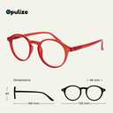 OPULIZE REY Reading Glasses for Women Men, Retro Round Frame with Spring Hinges, Matte Red +3.00 (Pack of 1)