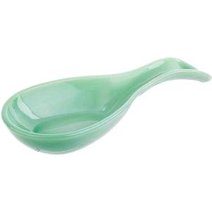 Tablecraft Glass Spoon Rest, 8 x 3.5 x 1.25, Green
