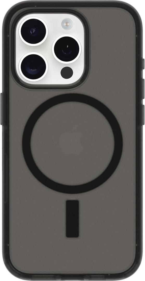 OtterBox Symmetry Series Soft Touch for MagSafe for iPhone 15 Pro - Dark Echo (Black), Sleek Rubber Design, Smooth Finish, Camera Bumpers, and Protective Screen Lip