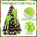 2 Pcs Lime Green Christmas Decorations Big Lime Green Christmas Bow Large Plush Bows for Wreath Tree 16 x 11 Inch Topper Bow Ornament for Xmas Home Front Door Outdoor Garland Decor