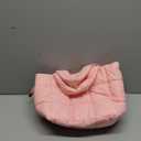 KALIDI Quilted Tote Bag Small Puffer Crossbody Bag for Women Lightweight Nylon Puffy Shoulder Handbag with Adjustable Strap (Pink)