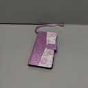 UEEBAI Wallet Case for Samsung Galaxy S25 Ultra 5G, PU Leather Wallet Magnetic Closure Handbag Zipper Pocket Cover Kickstand Card Slots with Hand Strap Rose Flip Case for Women - Bling Purple