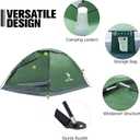 CAMEL CROWN Tents for Camping 2 Person Camping Dome Tent, Waterproof,Spacious, Lightweight Portable Backpacking Tent for Outdoor Camping/Hiking, 2 person Army Green