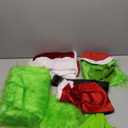 Green Monster Santa Claus Costumes for Men,Christmas Furry Santa Claus Costume Include Mask for Halloween Cosplay (Small)