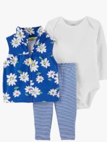 Carter's Baby Girls' 3 Piece Vest Little Jacket Set, Size 3M Carter's Baby Girls' 3 Piece Vest Little Jacket Set, Size 3M