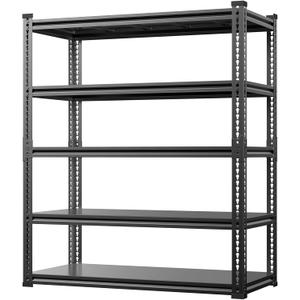 Heavy Duty Garage Shelving Unit 3000LBS, Adjustable 5-Tier Storage Rack with Boltless Design, 48" W*18.9" D*72" H Metal Shelves for Basement, Garage & Warehouse Storage