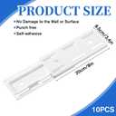 10Pcs Adhesive Power Strip Mount, No Pre-drilled Power Strip Holder Wall Mount, Socket Holder Fixer for Home Office Computer Kitchen(White)