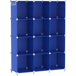 AWTATOS Cube Storage Organizer, 12 Cube Closet Organizers and Storage Shelves, DIY Stackable Bookshelf for Bedroom, Home, Admiral Blue