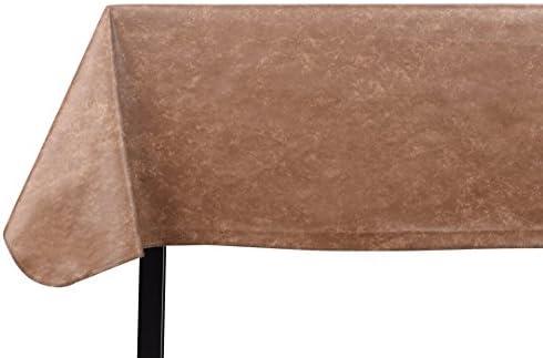Yourtablecloth Heavy Duty Vinyl Rectangle or Square Tablecloth – 6 Gauge Heavy Duty Tablecloth – Flannel Backed – Wipeable Tablecloth with Vivid Colors & Many Sizes 52 x 70 Camel Print