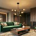 Modern Living room Dining room Sputnik Chandelier, Bedroom Hallway Light Fixtures, Pendant Lights Kitchen Island, Hanging Lights Ceiling Light Farmhouse Kitchen Decor Fixture Lamparas (Black & Gold-8)