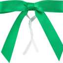 Restaurantware-3 x 2.5 Inch Satin Ribbon Bows, 4000 Twist Tie Bows - Pre-Tied, Vibrant, Emerald Green Polyester Gift Wrapping Bows, For Treat Bags, Crafts, Packages, Decoration