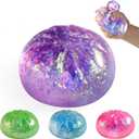 Glitter Dumpling Squishy,Rare Style Sugar Squishies Dumpling Mystery Box, Viral Bao Bun Squeeze Toy,Stress Relief Fidget Toys (Purple)