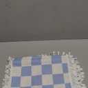 Blue Checkered Table Runner with Tassel Farmhouse Rustic Vintage Cute Aesthetic Retro Cotton Linen Table Runner 72 Long for Dinning Race Party Decoration 13''x72''