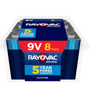 Rayovac High Energy 9V Batteries (8 Pack), Alkaline 9 Volt Batteries 
