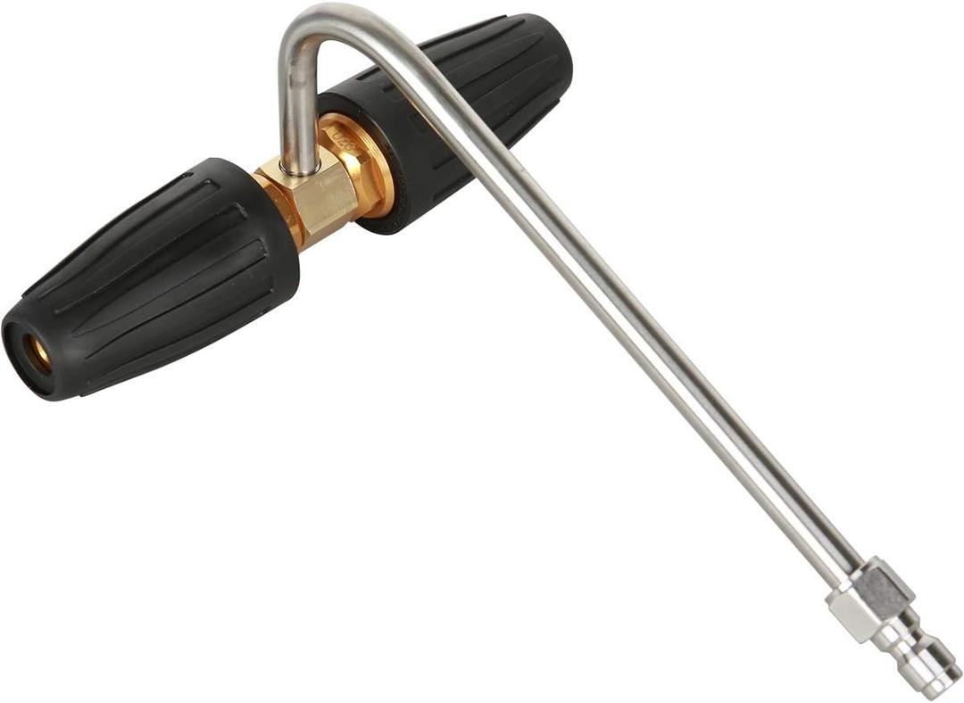 Pressure Washer Gutter Cleaner, Two Rotating Turbo Nozzles Attachment, 1/4 Inch Quick Connect, 4000 PSI