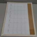 Calendar Whiteboard for Wall, TANKEE 17x13 Inches Whiteboard Calendar Cork Board Combo, Small Magnetic White Board with Wood Framed, Hanging Dry Erase Board for Kitchen Home Office School Planner