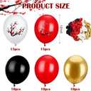 Jenaai 60 Pcs Hibachi Party Decorations Red White Black Gold Hibachi Balloons 12 Inch Cherry Blossom Chinese Japanese Latex Balloons Cherry Party Decorations for New Year, Spring Festival, Wedding
