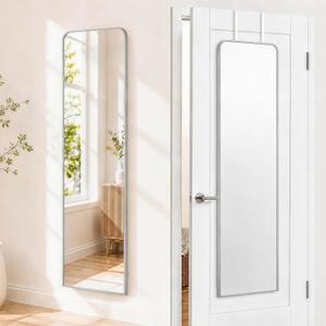 SCWF-GZ 47x14 Full Length Mirror Over the Door Hang or Wall Mounted Silver