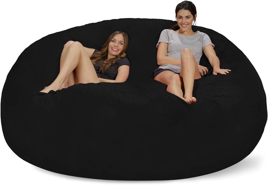 Chill Sack Bean Bag Chair Cover, 8-feet, Microsuede - Black