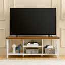 GAZHOME TV Stand for TV up to 55 Inches, TV Cabinet with Open Storage, TV Console Unit with Shelving for Living Room, Entertainment Room, White, 50 inches