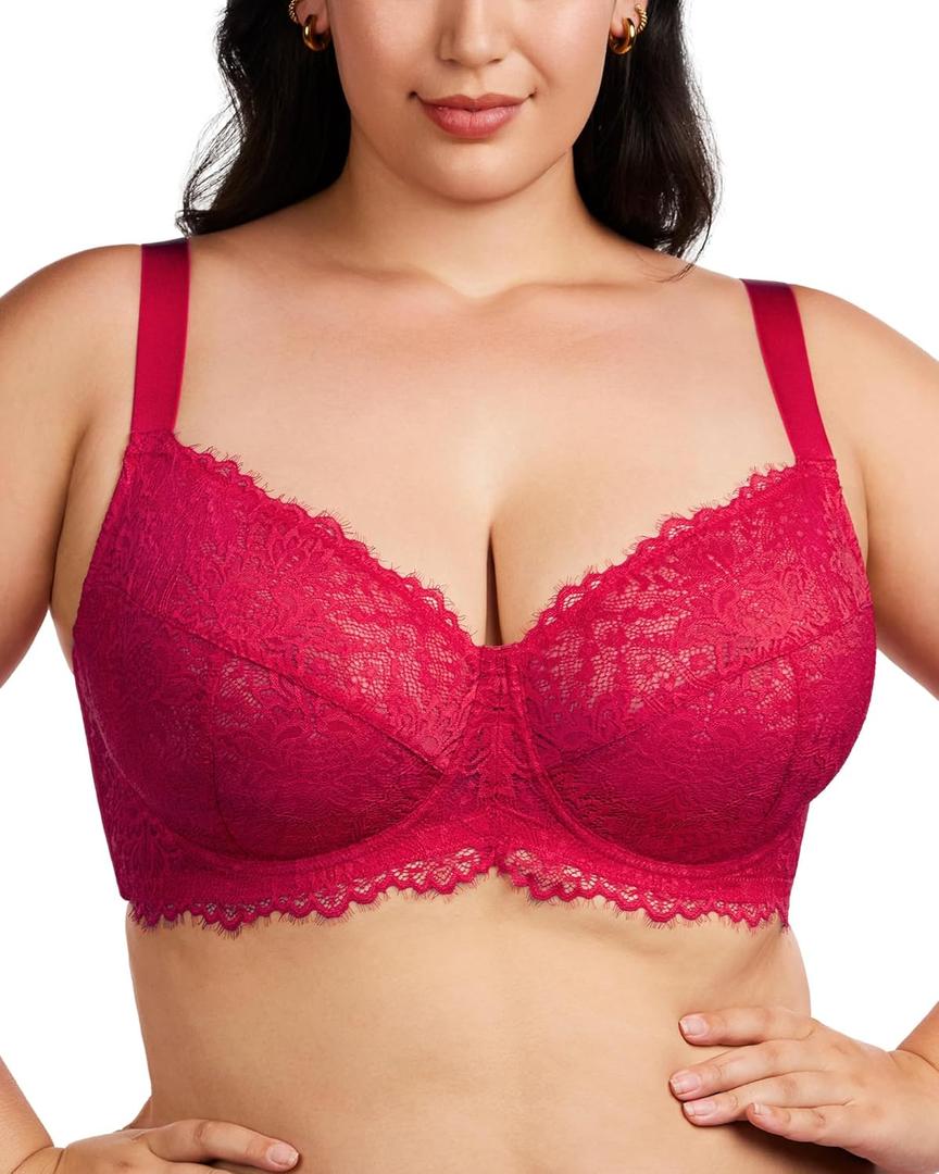 HSIA Minimizer Bra for Women - Plus Size Full Coverage Lace Bra with Underwire, Non Padded, 36G