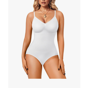Irisnaya Women Slimming Bodysuits Shapewear Tops Tummy Control Body Shaper Spaghetti Strap Camisole Leotards Bodycon Jumpsuit, Size XL,2XL