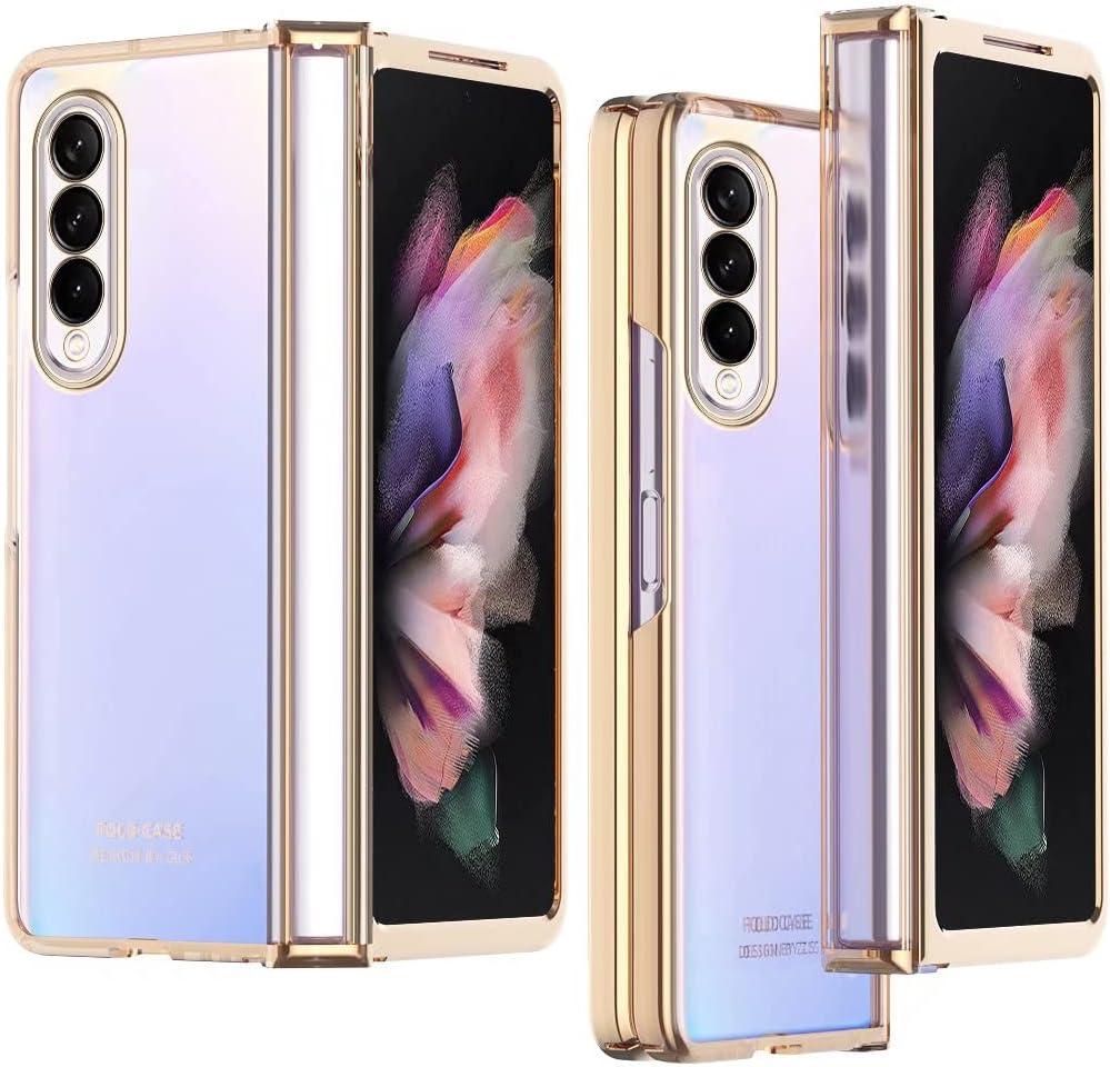 case for Samsung Galaxy Z Fold 4 5G, Ultra-Thin, Anti-Drop, Hinge Protection, Electroplating Process, Protective Phone Case PC Hard Cover for Samsung Galaxy Z Fold 4 5G.Gold