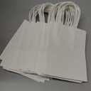 Bakepacker 100 Pcs White Mini Paper Gift Bags with Handles 6"x4.5"x2.5" Party Favor Bags Multiple Uses (Mini size)