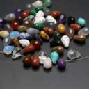 40 Pcs Healing Loose Beads Faceted Water Drop Shape Natural Multicolor Stone Pendants Crystal for Jewelry Making DIY Craft