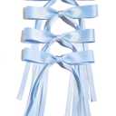 Ayesha Blue Hair Bows Clips Ribbon Bows with Long Tail Blue Bows Barrettes Hair Accessories for Women Girls 4PCS