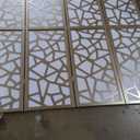 Roundhill Furniture Giyano 4 Panel Screen Room Divider, Gold
