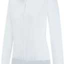 Tapata Womens Bodysuit Blouse Button Down One-Piece Long Sleeve Solid Office Work Shirt Casual Tops Size L White