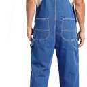 HISEA Men's Denim Bib Overall, Mens Relaxed Fit Overall Midweight Workwear with Adjustable Straps and Convenient Tool Pockets, Stone Washed Blue, 32W x 30L