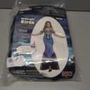 Women's Midnight Siren Costume  Skeleton Mermaid Halloween Dress with Iridescent Tail & Headband (L)