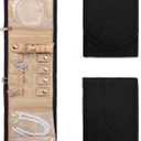 emissary Small Jewelry Travel Case Organizer for Necklace, Earrings, Rings, Bracelet, Jewelry Storage, Earring Storage, Necklace Storage, Valentines Day Gifts Pouch Bag Accessories for Travel(Black)