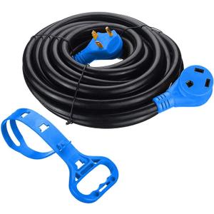 Miady 30ft 30Amp Heavy Duty RV Extension Cord, Easy Unplug Design with Cord Organizer, 10 Gauge, ETL Listed