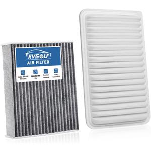 Engine+Cabin Air Filters Fit for 2009-2019 Corolla, 2009-2014 Matrix, 2007-2018 Yaris, 2008-2014 Scion xD, 2009-2010 Vibe Engine Air Filter Replacement Accessories CF10285 CA10190