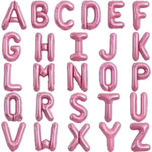 TONIFUL 52 Pieces 16 Inch Light Pink Letter A-Z Balloons,Custom Phrase Mylar Foil Alphabet Letter DIY Personalized Phrase Banner for Birthday Anniversary Celebration Graduation Party Supplies Decor