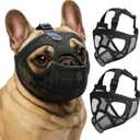 2 Pcs Short Snout Dog Muzzle for French Bulldog Muzzle Soft Mesh for English Bulldog Shih Tzu Pug Small Dogs Design Prevent Biting Eating and Barking Easy to Drink Groom and Feed[S]