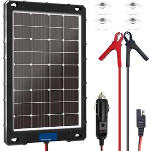 12V 20w Solar Battery Charger Pro - Built-in Intelligent MPPT Controller Waterproof for Car, Automotive Boat, and Marine RV Trailers - Solar Panel Trickle Charging Kit (SP-20W)