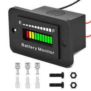 Battery Monitor 12V 24V 36V 48V 60V 72V Golf Cart Battery Meter LED Display Fuel Gauge Indicator Waterproof Tester for Club Car Stacking Machine Motorcycle Battery Monitor 12V 24V 36V 48V 60V 72V Golf Cart Battery Meter LED Display Fuel Gauge Indicator Waterproof Tester for Club Car Stacking Machine Motorcycle