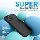 Miracase Designed for iPhone 13 Case, with Tempered Glass Screen Protector, [Soft Anti-Scratch Microfiber Lining], Shockproof Liquid Silicone Rubber Phone Cover Case for 13 6.1 inch, Black